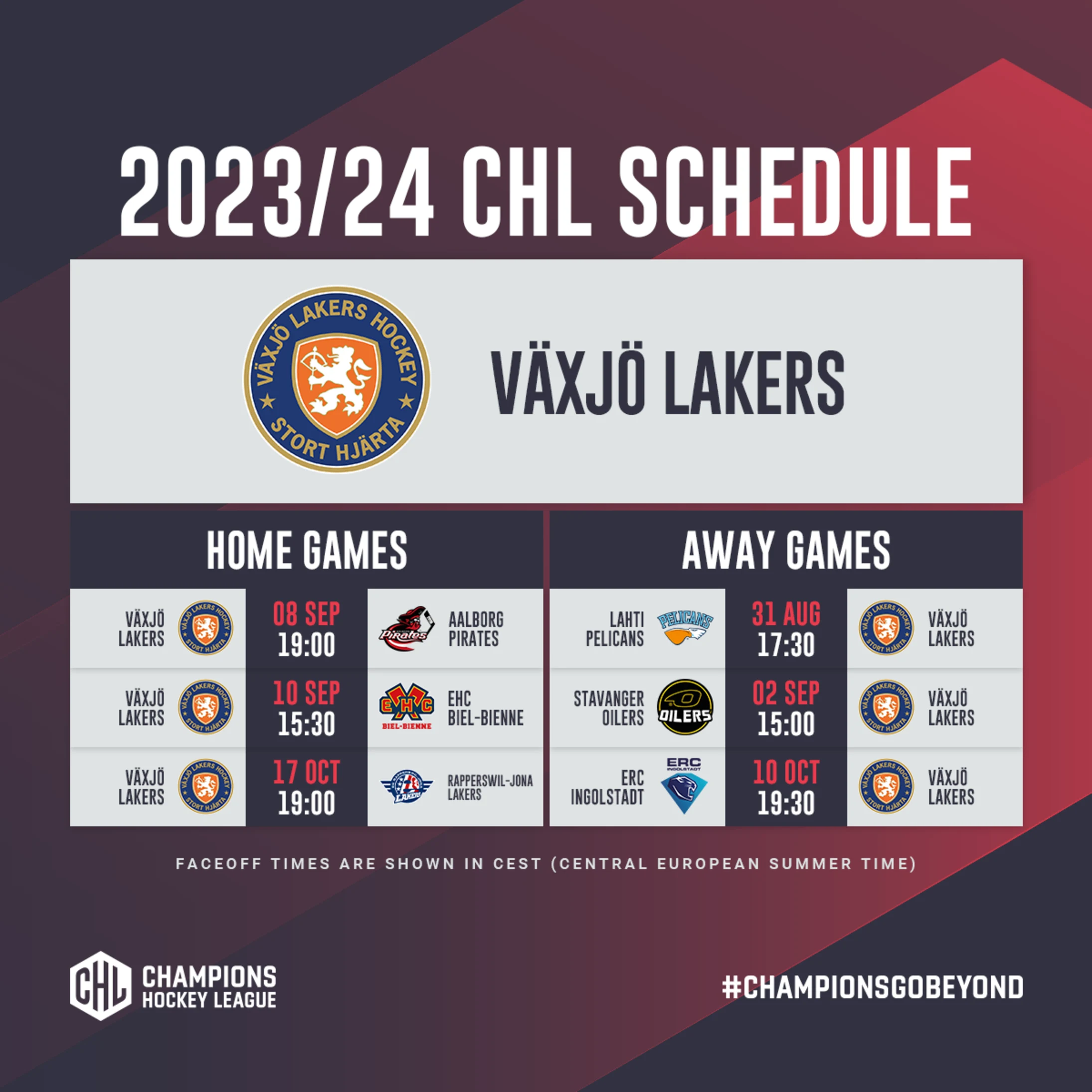 Schedule for 2023/24 is Official!